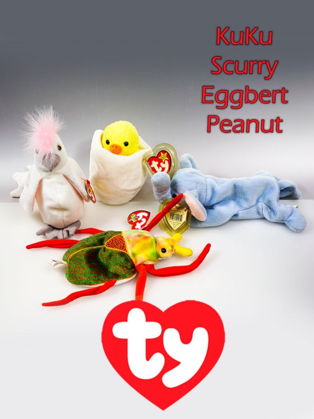 Vintage Quartet of Authentic Ty Beanie Babies